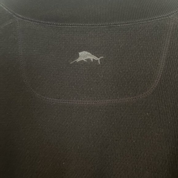 Tommy Bahama Mens 1/4 Zip Sweater Mens XXL ? Black Gray Reversible Heavyweight - Picture 7 of 11